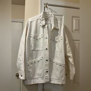 Universal Threads women’s oversized White Studded Shirt Jacket